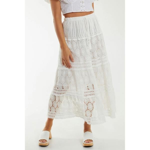 Blue Vanilla Lace Maxi Skirt