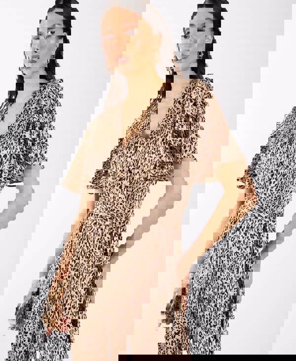 Leopard Printed Satin Jumpsuit