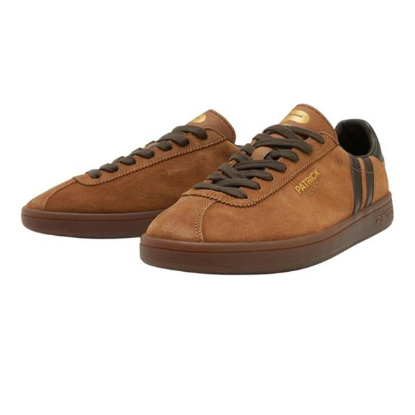 Patrick Mens Monaco Suede Cupsole Trainers - Brown/Dark Brown - 