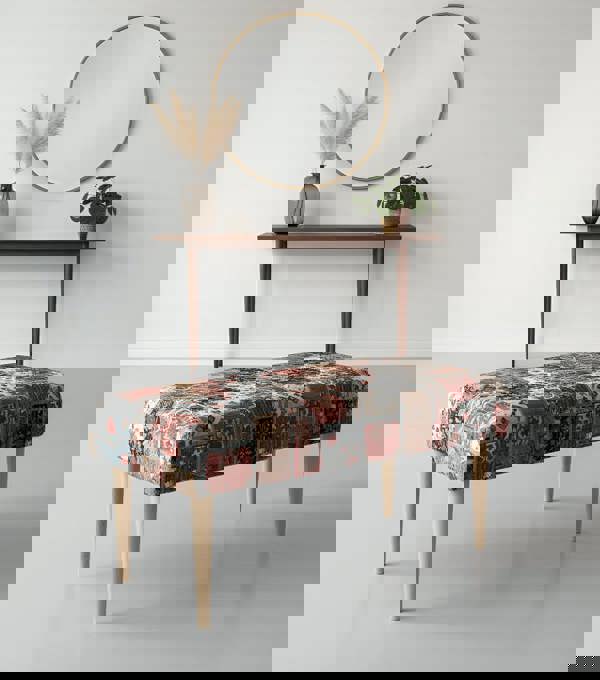 PREMIUM PRINTED PATTERN FABRIC FOOTSTOOL POUFFE FOOTREST TABLE - ISTOOLS