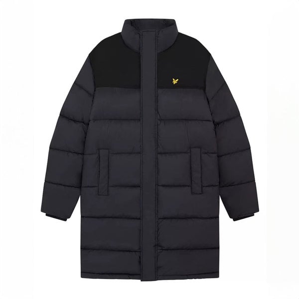 Lyle & Scott Longline Wadded Puffer Jacket Coat - Navy Blue