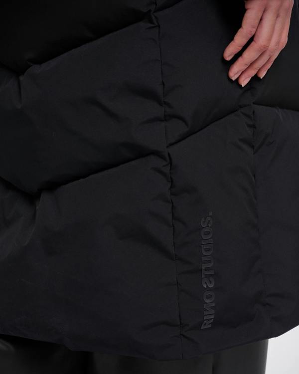 Rino & Pelle Zendaya Womens Padded Coat With Hood - Black | CHO | Designer Womens Padded Coat