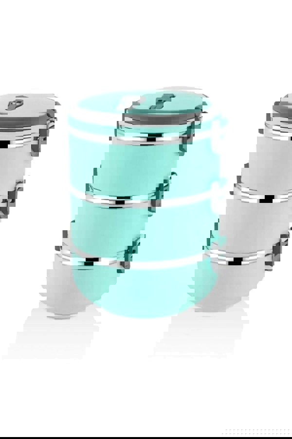 Rozi Freshbox 3-Layer Stainless Steel Bento Lunch Box (Turquoise)