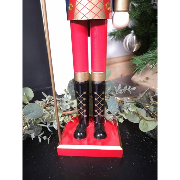 Samuel Alexander 60cm Traditional Wooden Christmas Nutcracker Soldier Decoration with Blue Body