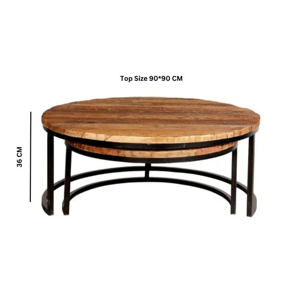 IH Design Codd Set of 2 Coffee Tables Railway Sleeper Wood