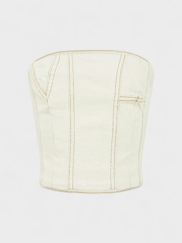 AMIRI Ma Bustier Bandeau Top Alabaster - Supplied FashionAmiri
