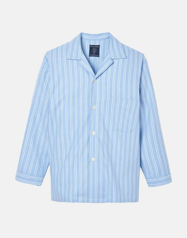 British Boxers Men's Brushed Cotton Pyjama Set – Westwood Blue Stripe