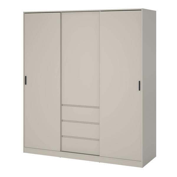 Furniture To Go Naia Wardrobe with 2 sliding Doors 1 Door 3 Drawers in Cashmere