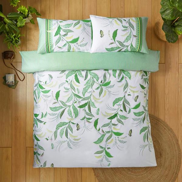 Sara Miller Fern Garden Spring Green Super King Duvet Cover Set