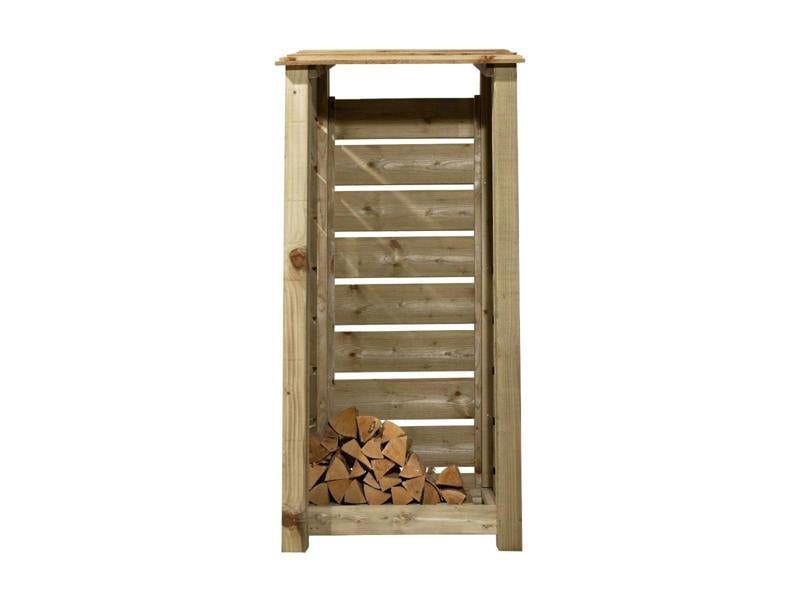 Arbor Garden Solutions Slatted wooden log store W-79cm, H-126cm or 180cm, D-88cm