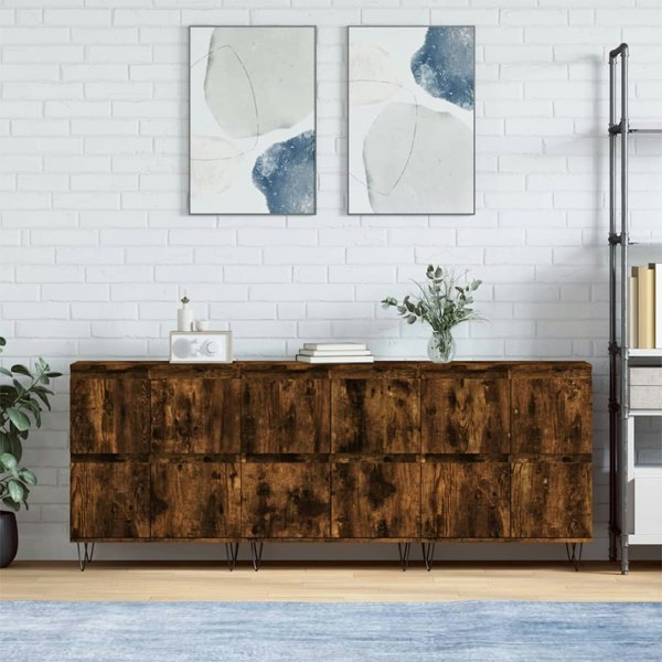 Berkfield Sideboards 3 pcs Smoked Oak Engineered Wood
