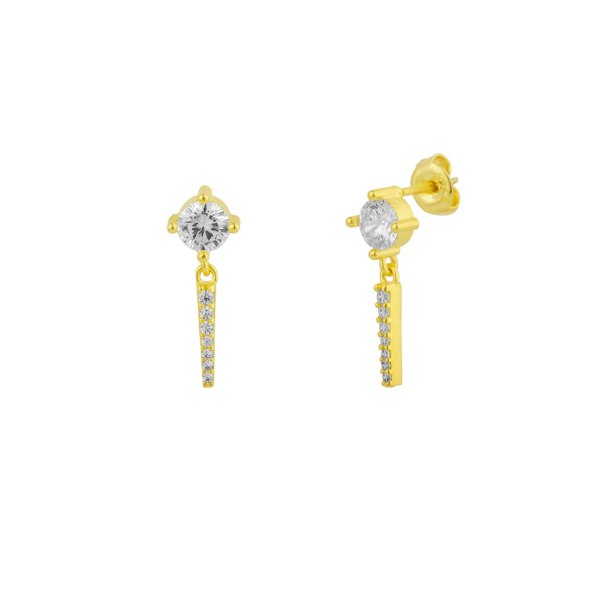 Spero London Sterling Silver Clear Gemstone Spike Charm Sodalite Earrings