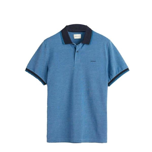 Gant Mens 4-Color Oxford Piqué Polo Shirt - Blue - 