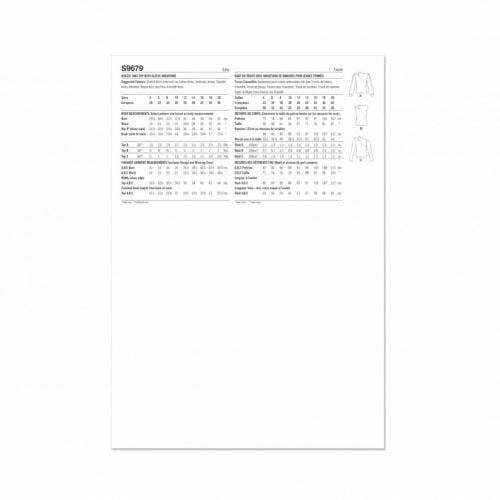 Simplicity Sewing Pattern 9679, Tops for Women, D5 (4-6-8-10-12) - Easy