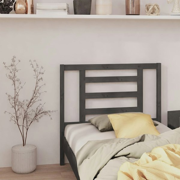 Berkfield Bed Headboard Grey 96x4x100 cm Solid Wood Pine