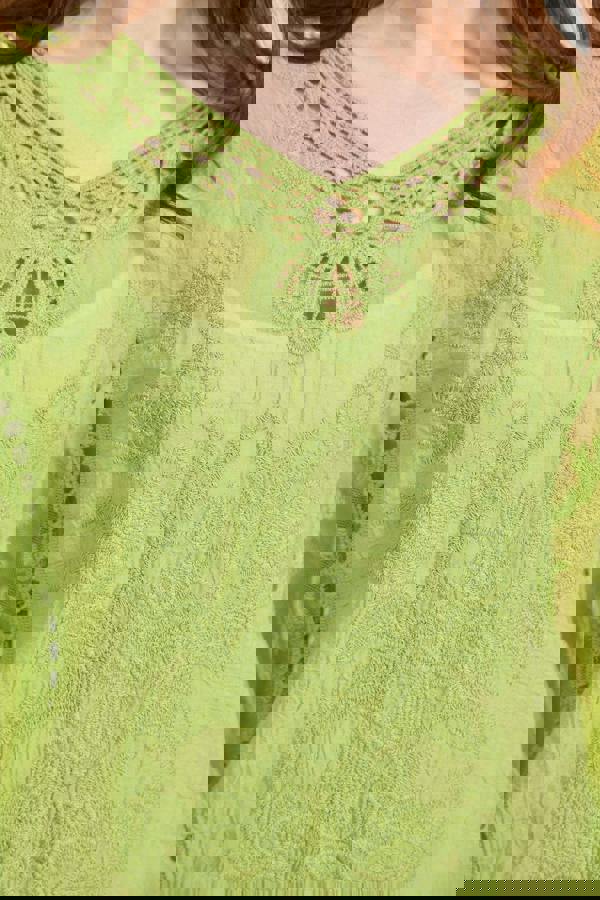 Mudflower Delicate Embroidered Lace Batwing Top