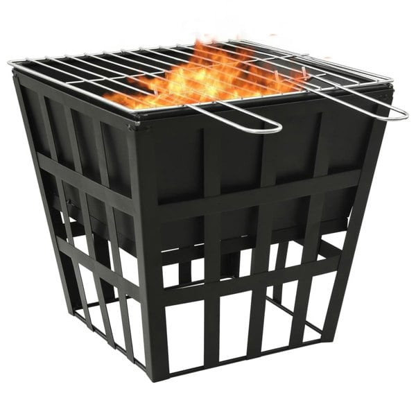 Berkfield 2-in-1 Fire Pit and BBQ 34x34x48 cm Steel