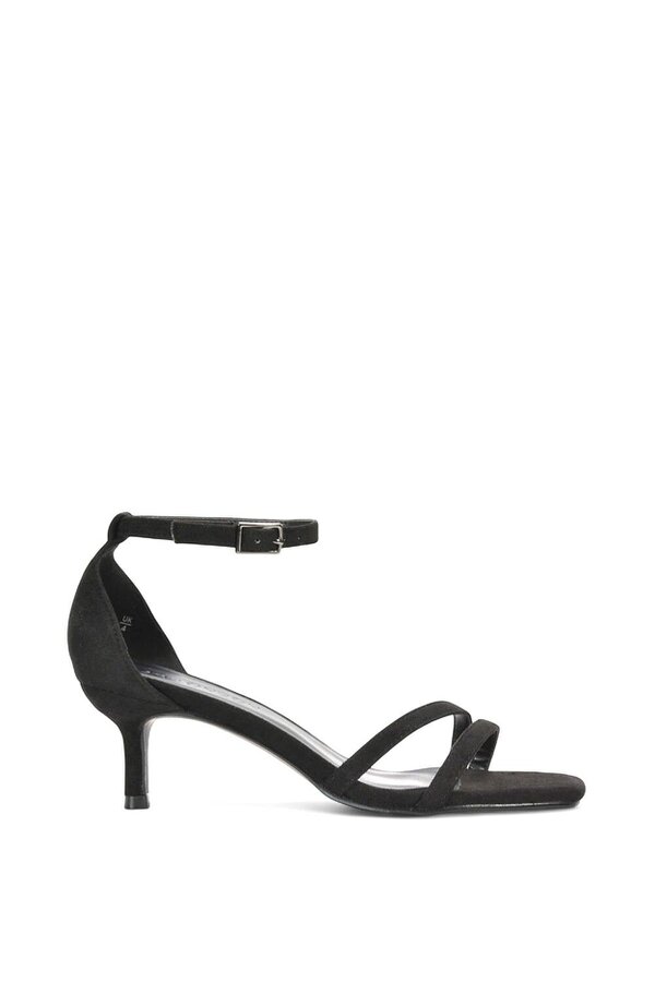 XY LONDON Open Toe Strappy Low Kitten Heel Sandal Shoes