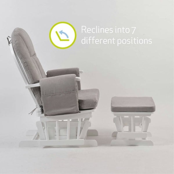 Kub Nursing Chair and Footstool - Mothercare Best Seller - White/Grey