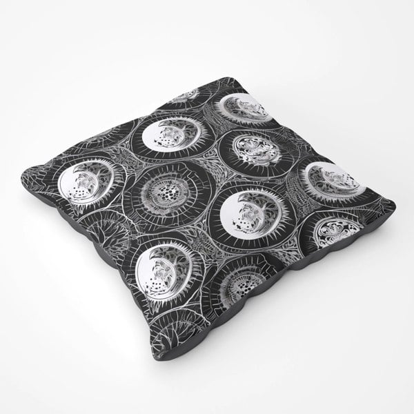 Warren Reed Black White Moon And Sun Floor Cushion