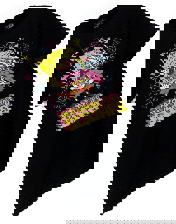 SpongeBob SquarePants Mens Black Not Afraid To Be Square Short Sleeved T-Shirt