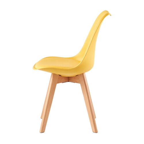 Set of 4 Dining Chairs with Solid Wooden Legs and Seat Cushion Pads Eva