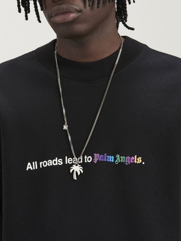 Palm Angels All Roads Roads Lead to Palm Angels Sweatshirt - Black