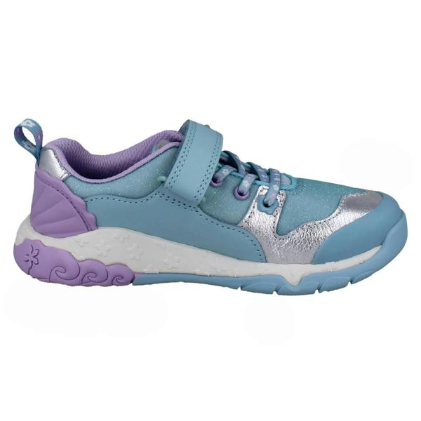 Clarks Girls Clarks Casual Glittery Trainers Tidal Shell