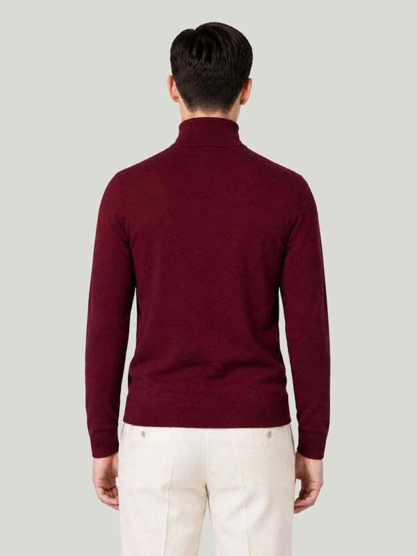 Serran London Men's Half Zip Wool Jumper - Red