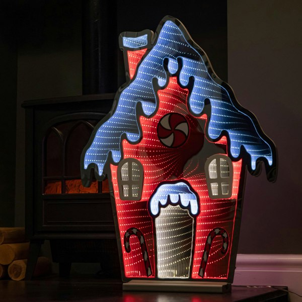 Samuel Alexander 66cm Light up Gingerbread House Christmas Decoration with Red and White LEDs