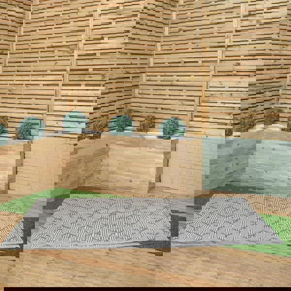 Samuel Alexander 1.5m x 2.1m Alexandria Large Outdoor Alfresco Patio Rug Mat in Grey