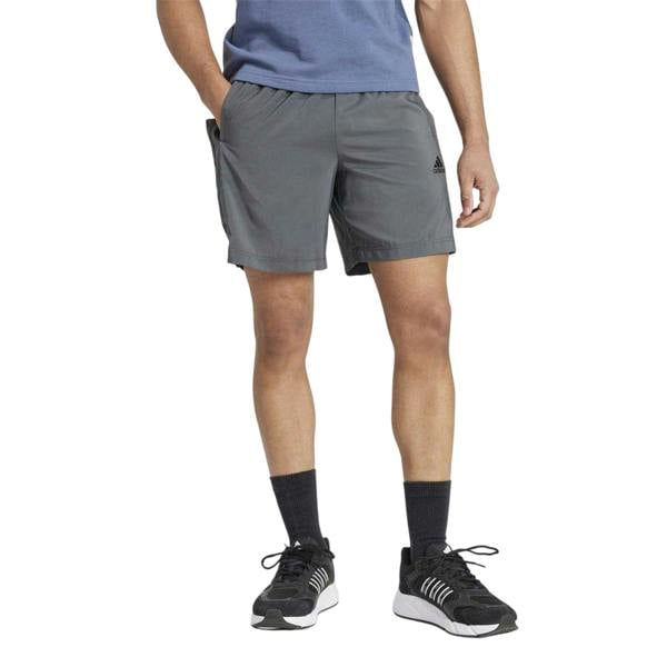 Adidas Mens 3 Stripes Shorts - Medium Grey/Black - 