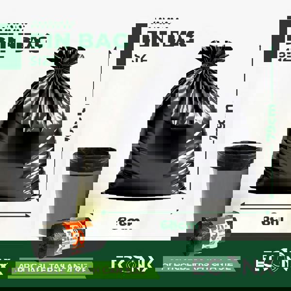 ECONX Heavy-Duty Black Refuse Sacks Bin Liners 70L Bin Bags Recycling Rubbish Bags x 100