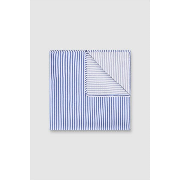 Alexandre Silver Alexandre Navy Stripe Pocket Square