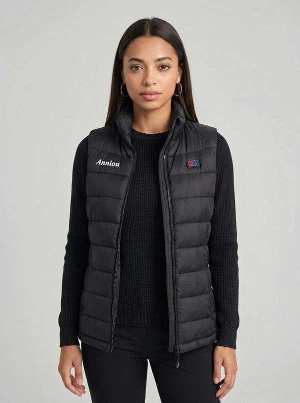 Anniou Women's Heated Puffer Vest - Black