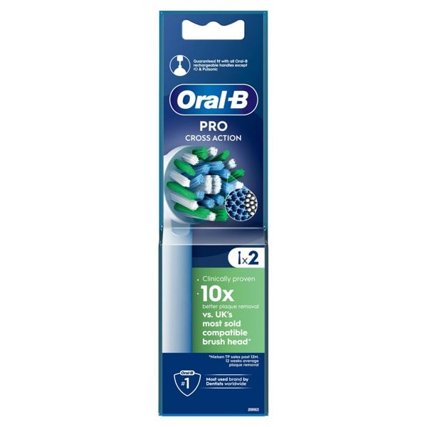 Oral-B Pro Cross Action Toothbrush Heads, 2 Counts