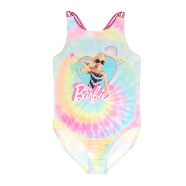 Barbie Girls Tie Dye One Piece Swimsuit - Pink/Blue/Yellow