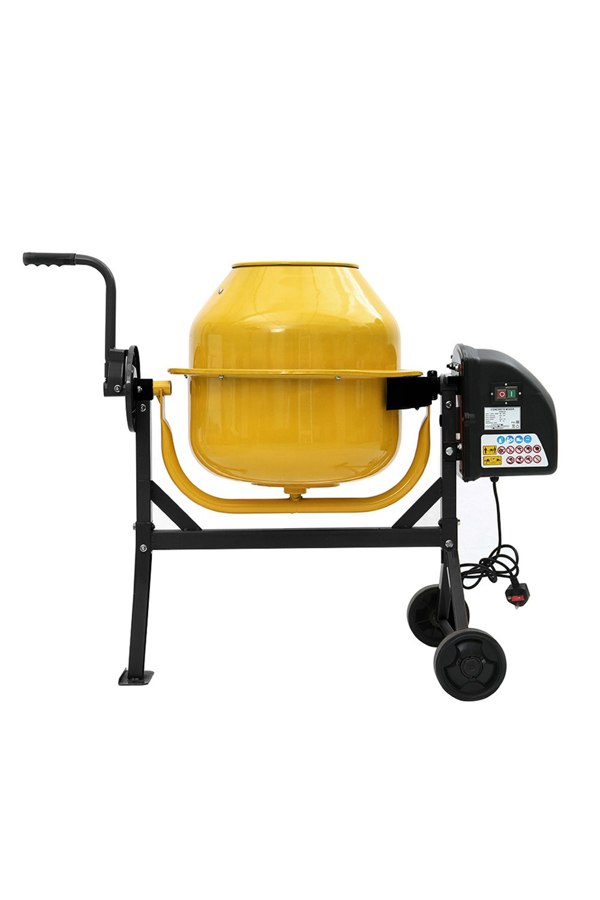 Living and Home 113.5cm W x 71cm D Electric Portable Cement Concrete Mixer with Wheels
