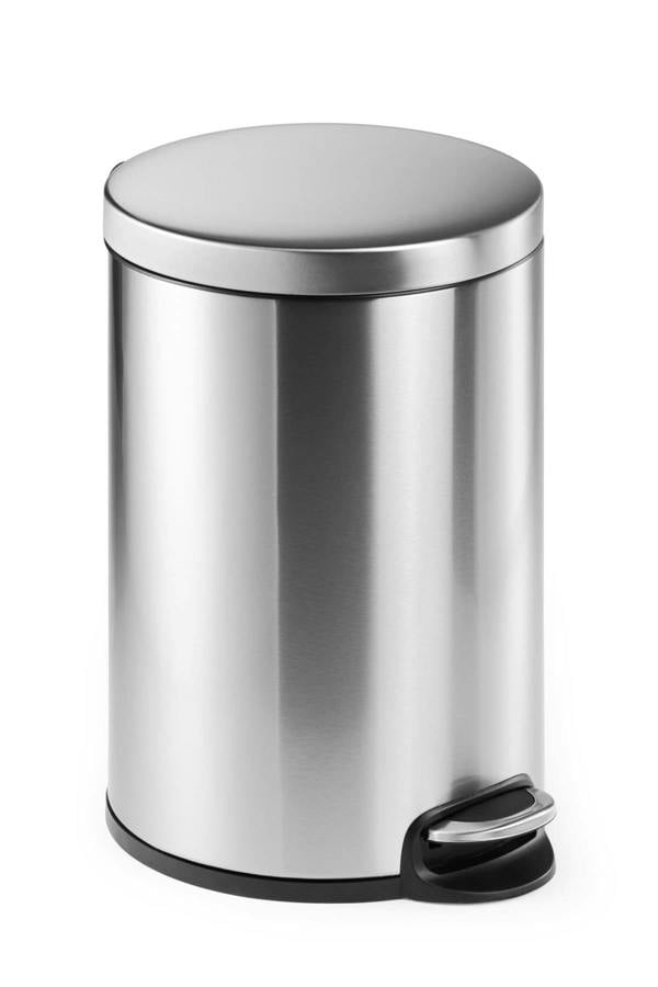 Durable Stainless Steel Pedal Bin 20L | Soft-Close Round Waste Bin | Silver