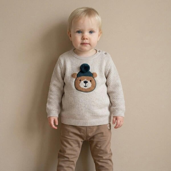 Mini Cuddles Bear Sweater (Cream)