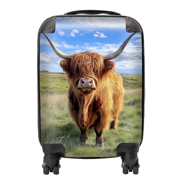 Warren Reed Highland Cow In Summer Suitcase