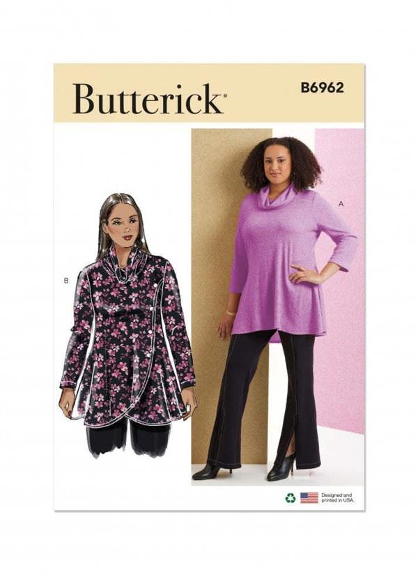 Butterick Sewing Pattern 6962, Tops for Women, W2 (20W-22W-24W-26W-28W) - Easy