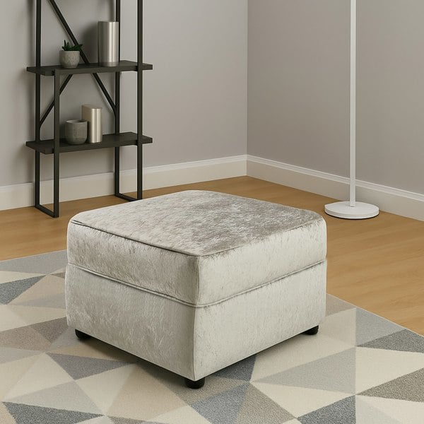 Furnishings For Less Chelsea / Crystal Crushed Velvet Footstool