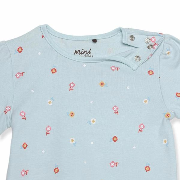 Mini Cuddles Baby Girls Printed Tops Pack of 3, Navy Blue, White and Light Blue