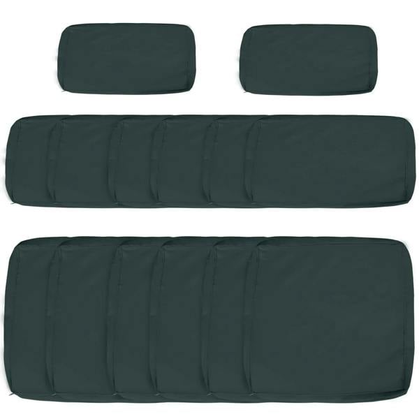 Dark grey outdoor rattan sofa cushion cover set with three fitted pieces