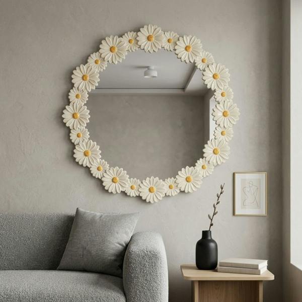 Garden Greatness Maison Multi Daisy Flower Framed Wall Mirror