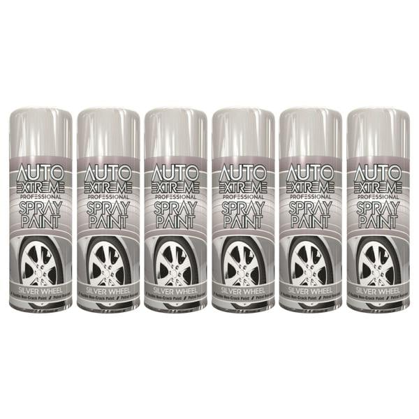 Auto Extreme 6X Auto Extreme Pro Spray Paint Silver Wheel 400ml