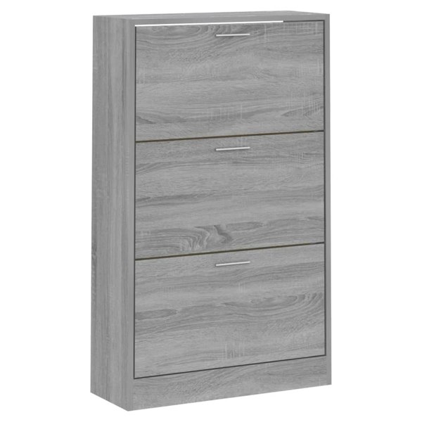 Berkfield Shoe Cabinet Grey Sonoma 63x24x103 cm Engineered Wood