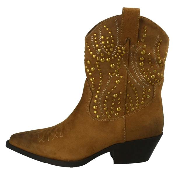 Spot On Ladies Spot On Stud Detailed Small Heel Zip Ankle Cowboy Boots F51257