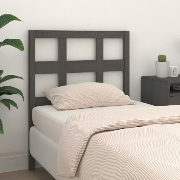 Berkfield Bed Headboard Grey 80.5x4x100 cm Solid Wood Pine